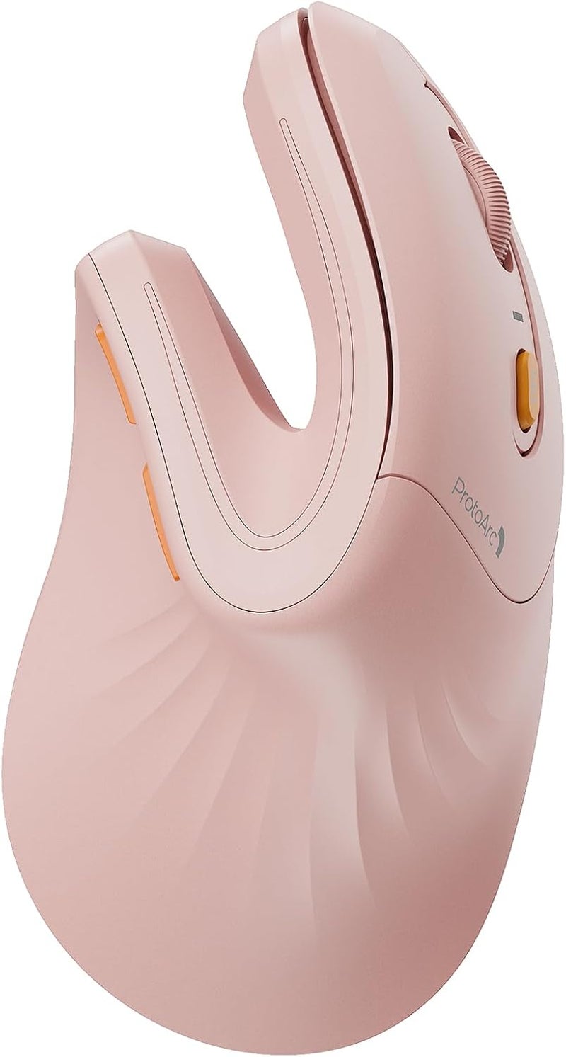 ProtoArc فأرة عمودية مريحة، EM11 NL فأرة لاسلكية قابلة لإعادة الشحن بلوتوث، فأرة مريحة مع 3 أجهزة متعددة للكمبيوتر/المحمول/اللابتوب، 2.4GHz فأرة بصرية لنظام ويندوز، ماك أو إس، وردي - Image 1